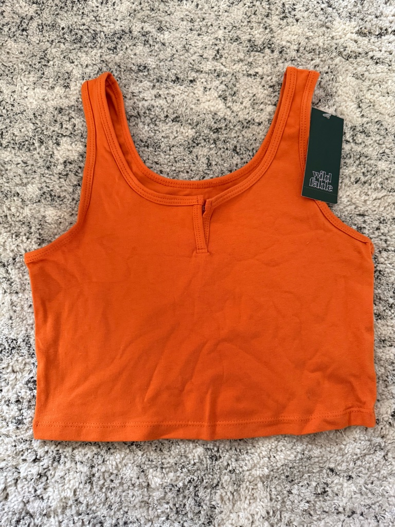 Wild Fable Orange Cropped Tanktop